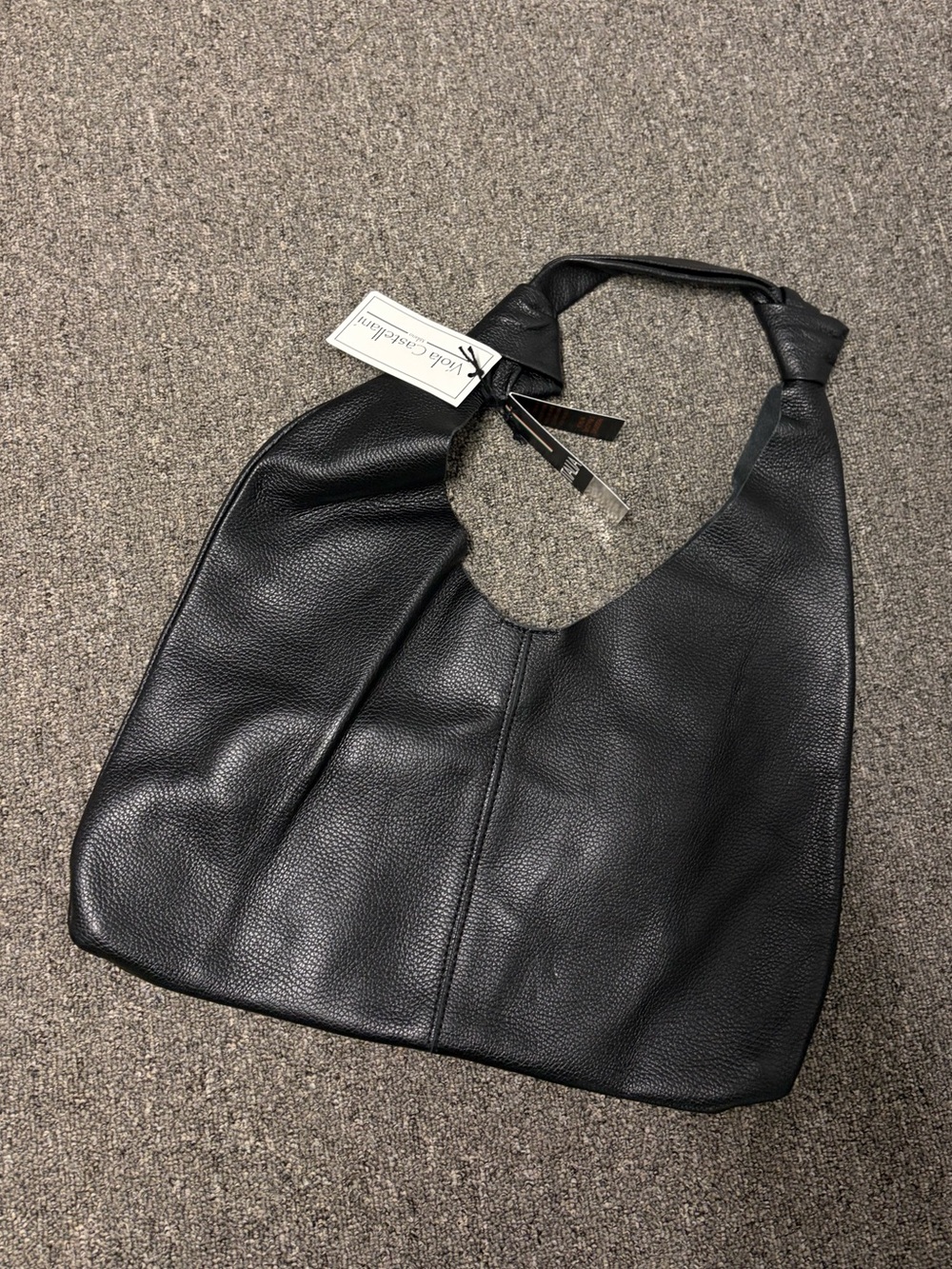 New Black Leather Hobo